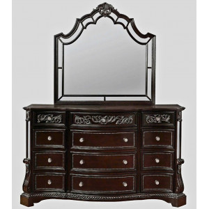 B1660 - Bankston : Tủ Ngang 12 Ngăn Kéo Và Khung Gương